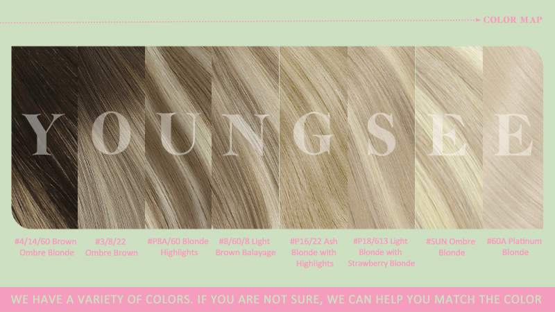 Youngsee hair extensions color map