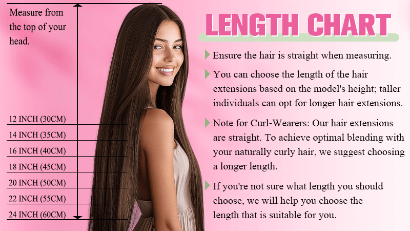 Youngsee hair extensions length chart